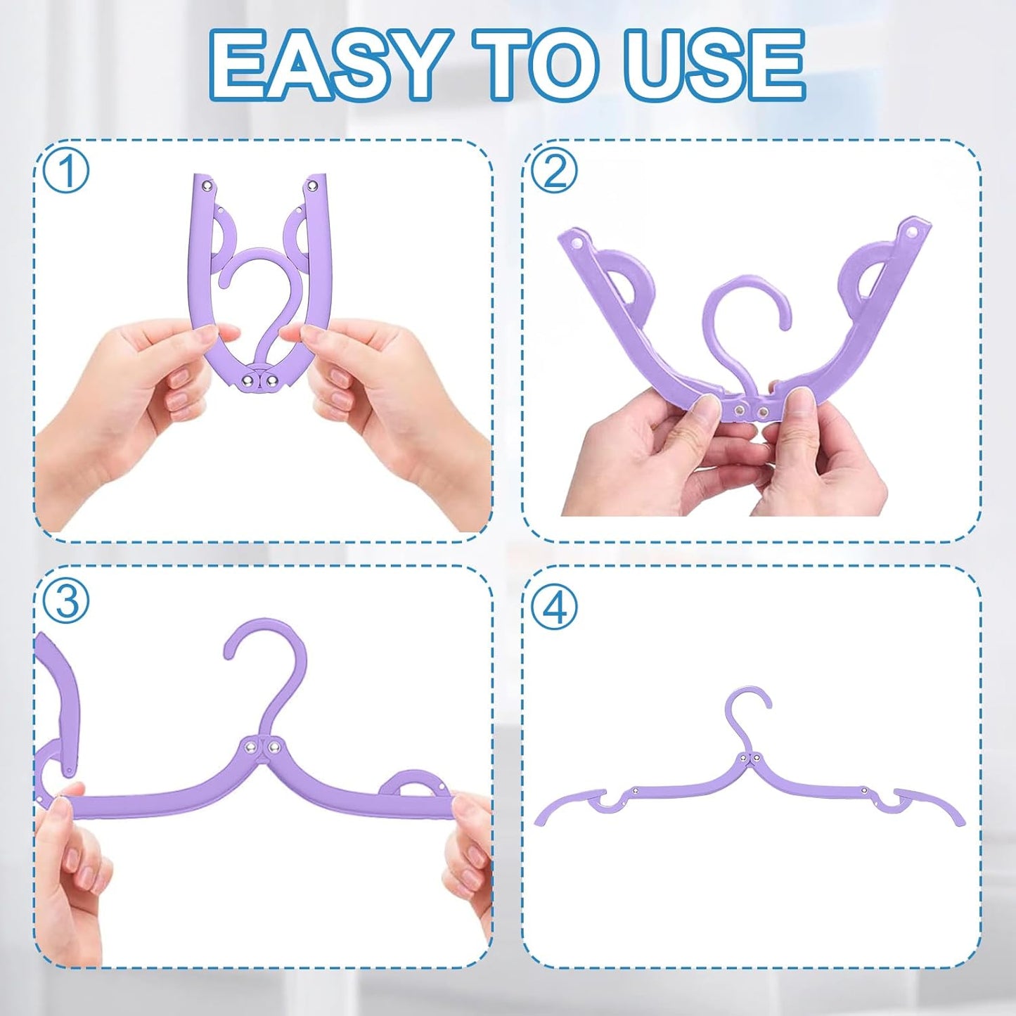 10 Pcs Plastic Travel Hangers - Portable Foldable Clothes Drying Rack for Travel