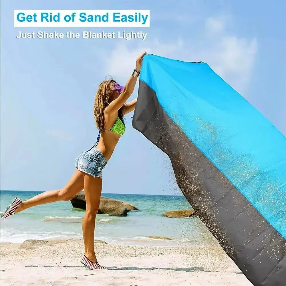 Beach Blanket Sandproof 200 X 140Cm Waterproof Beach Mat Lightweight Picnic Blanket for Travel Hiking Sports