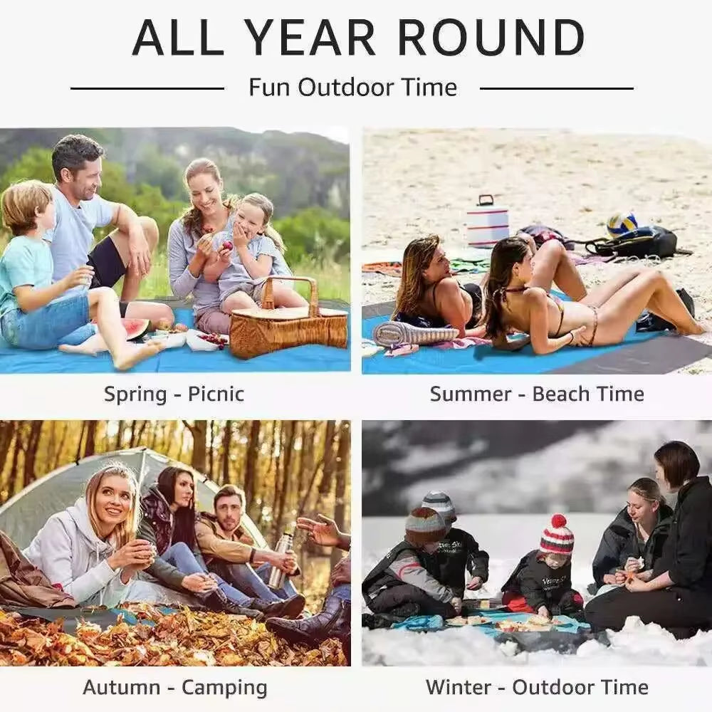 Beach Blanket Sandproof 200 X 140Cm Waterproof Beach Mat Lightweight Picnic Blanket for Travel Hiking Sports