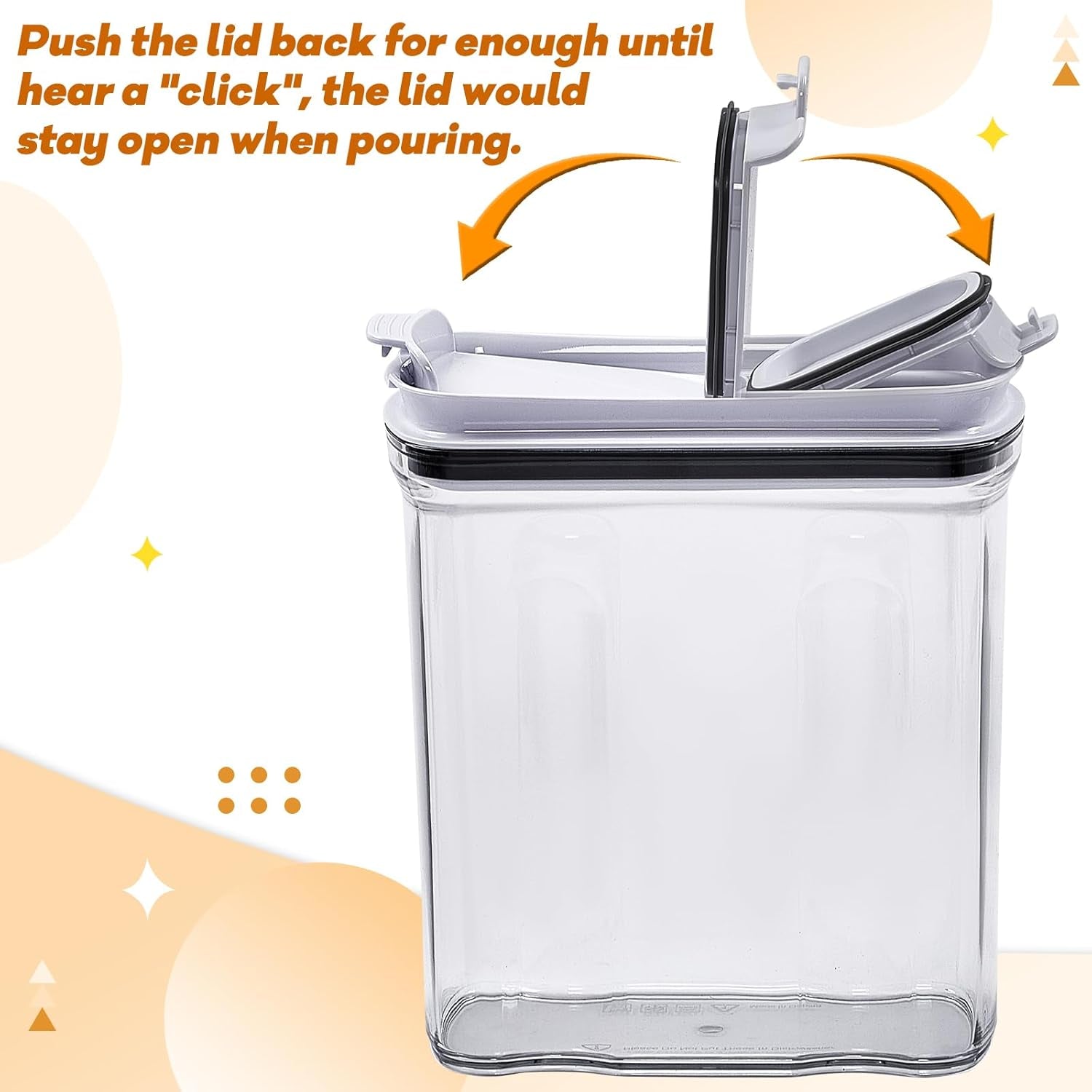 Food Dispenser Set, Airtight Food Storage Container with Lid 1.5L,2PCS BPA-FREE Plastic Pantry Organization Canisters for Nuts Quinoa Coffee and More Dry Food in Kitchen